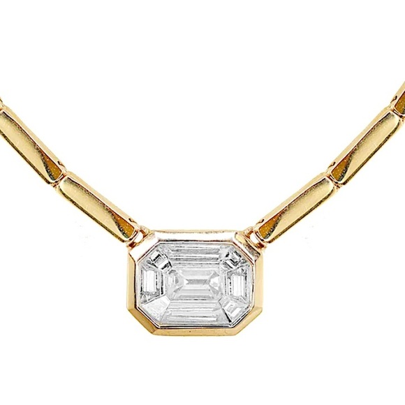 Bohemian Multilayer Crystal Pendant Gold Bar Heart Necklace - Picture 3 of 5